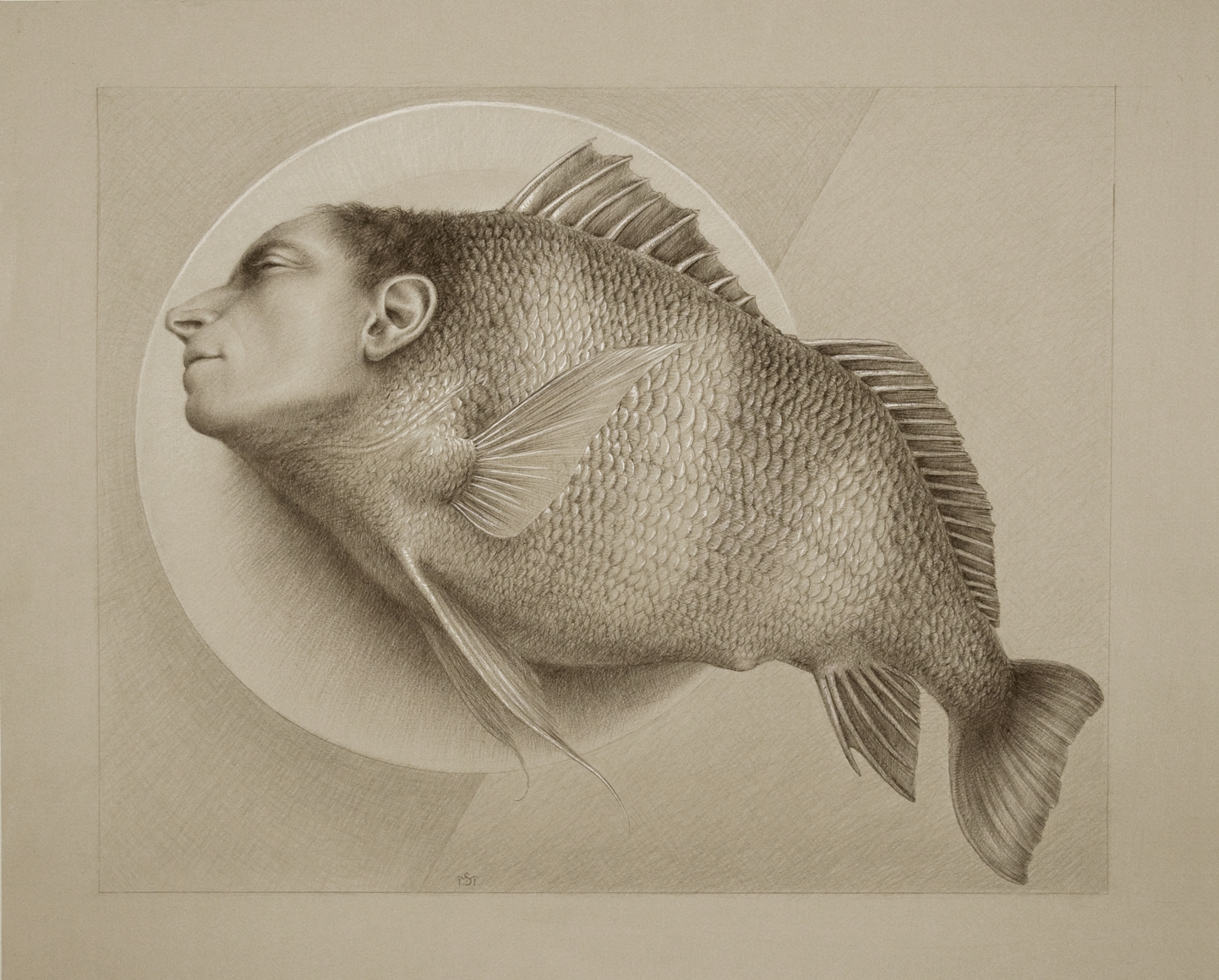 wade schuman, Study for The Virtues: Sacrifice, 2011, Ball Point pen, Gel pen on paper, 15 3/4 x 19 1/2 inches image