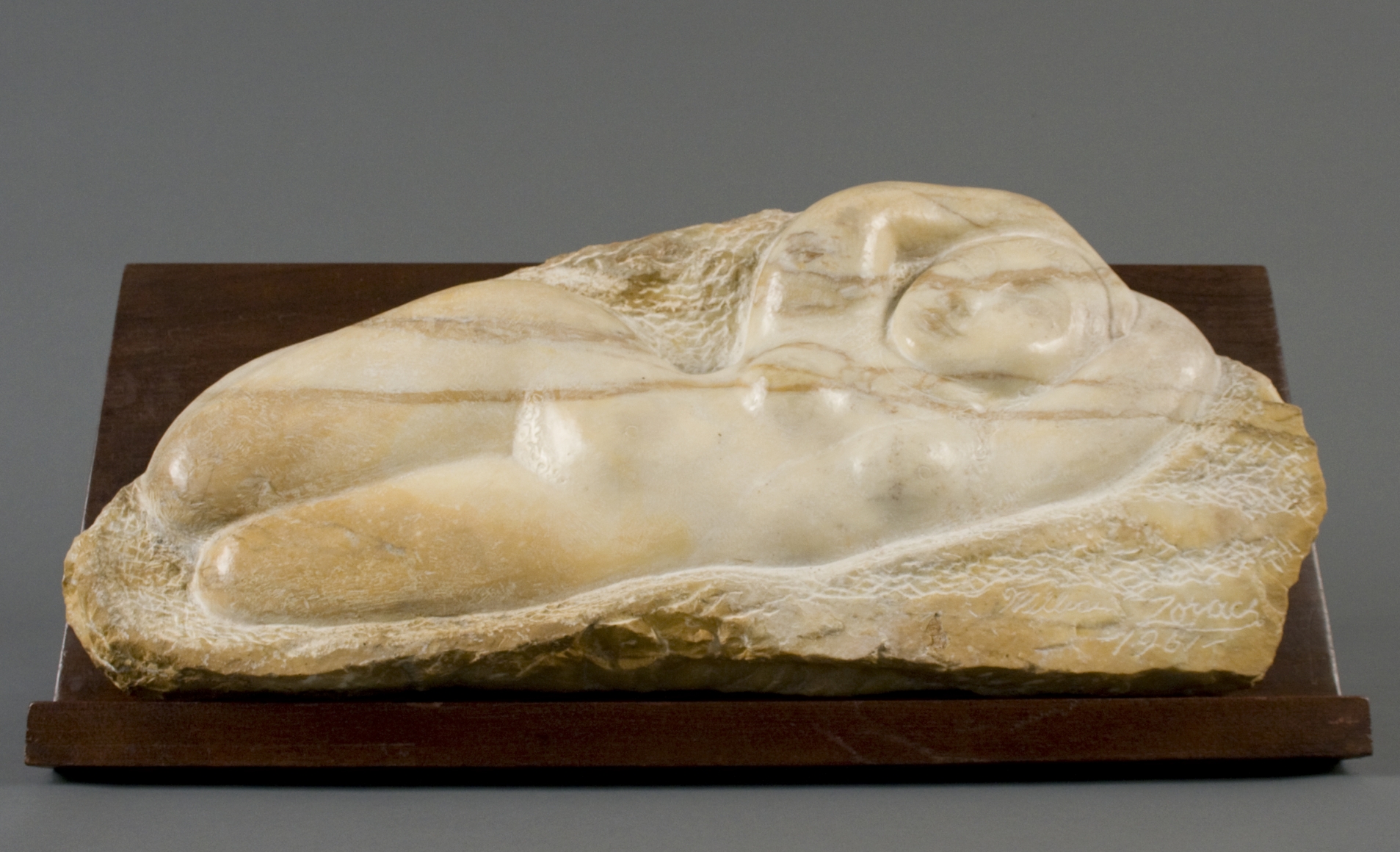 William Zorach, Odalisque, 1961, marble, 10 x 22 1/2 x 4 inches