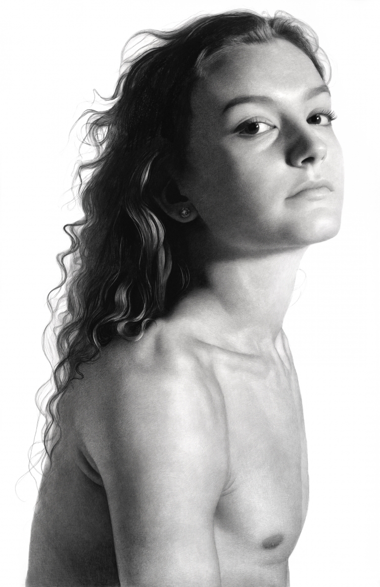 Clio Newton, Hayden, 2019, compressed charcoal on paper, 91 x 58 inches