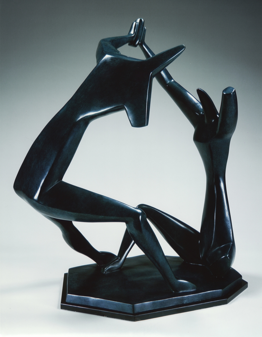 Alexander Archipenko, La Danse (Dance), 1912, cast in 1964, bronze, blue patina, 23 5/8 H x 18 1/4 W x 16 1/2 D inches, posthumous edition of 4
