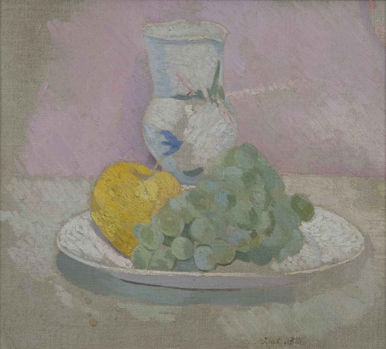 Joseph Stella, Still Life with Grapes, n.d., oil on canvas, 11 1/8 x 12 1/8 inches