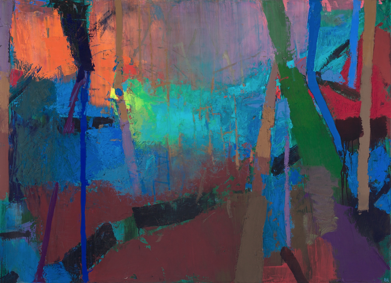 Brian Rutenberg, Canyon, 2017, oil on linen, 48 x 66 inches