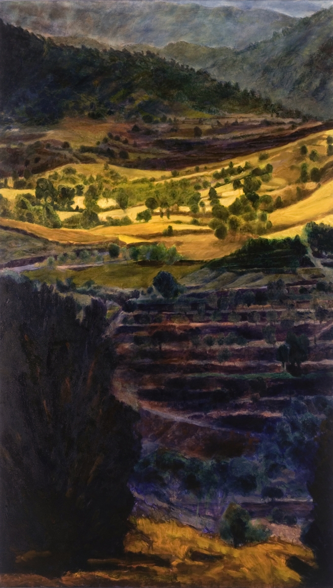 Peter Krausz, (No) Man's Land No. 1, 2008, tempera and oil on canvas, 84 x 48 inches