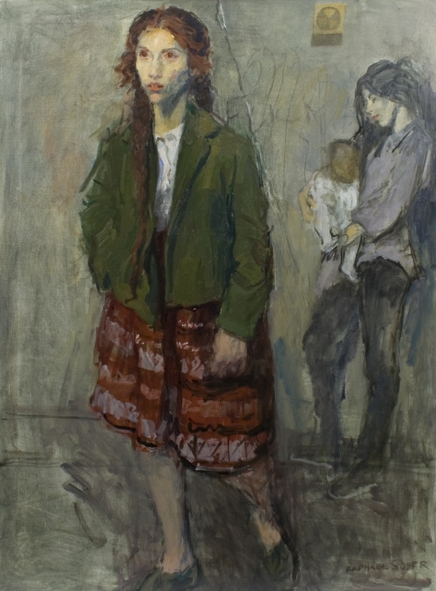 Raphael Soyer, Diane Di Prima Walking, 1965, oil on canvas, 38 x 28 inches