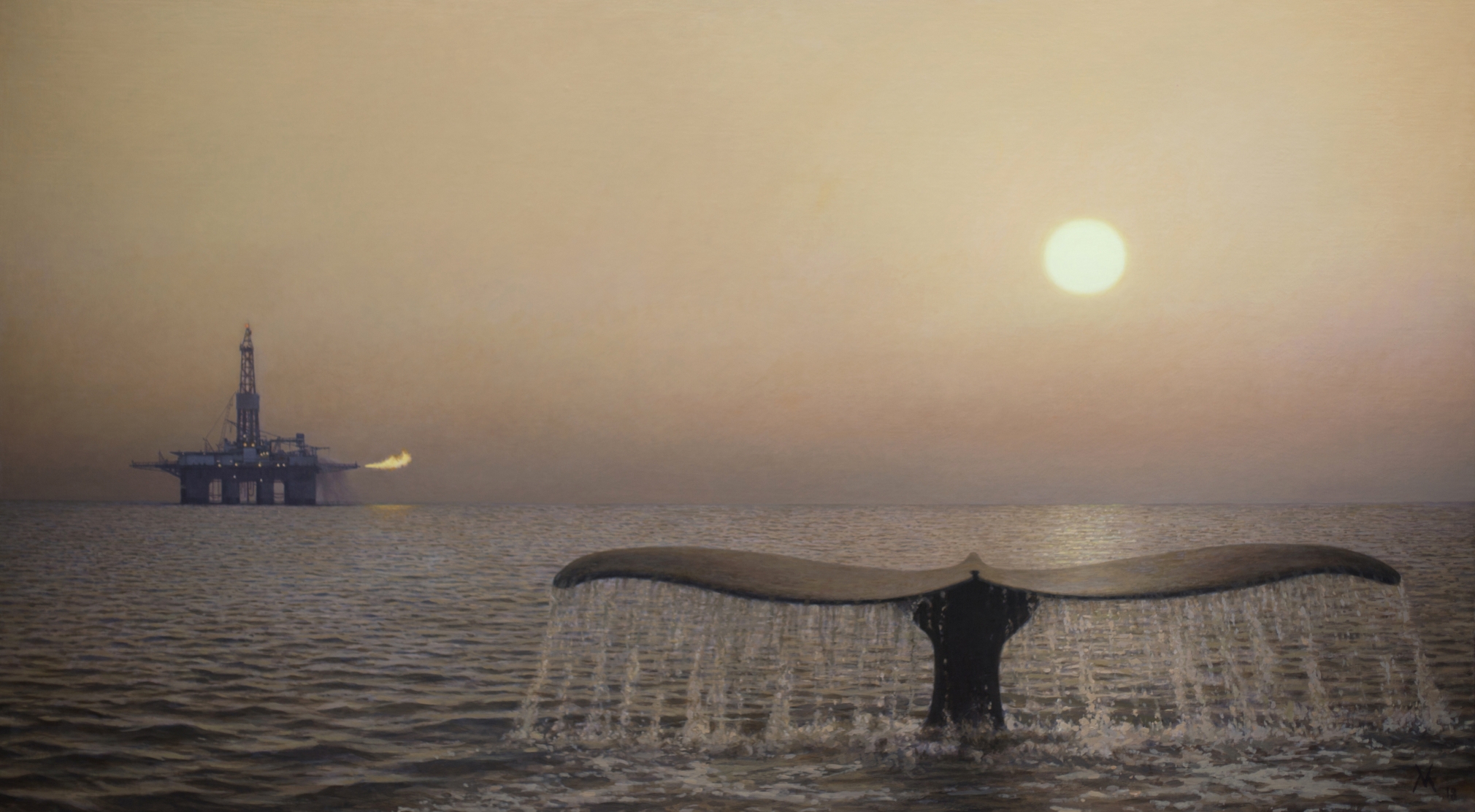 guillermo munoz vera, Ambar and Elektron Stories / Historias Ámbar and Elektrón (SOLD), 2018, oil on canvas mounted on panel, 48 x 86 3/8 inches