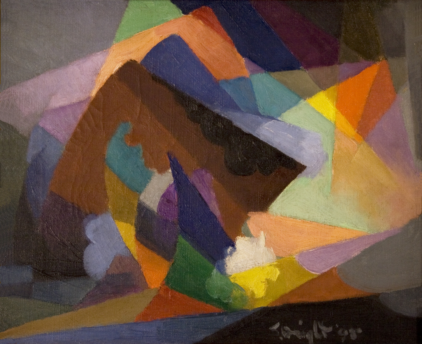 Stanton Macdonald-Wright, La Tempête, c. 1955, oil on canvas, 12 x 16 inches