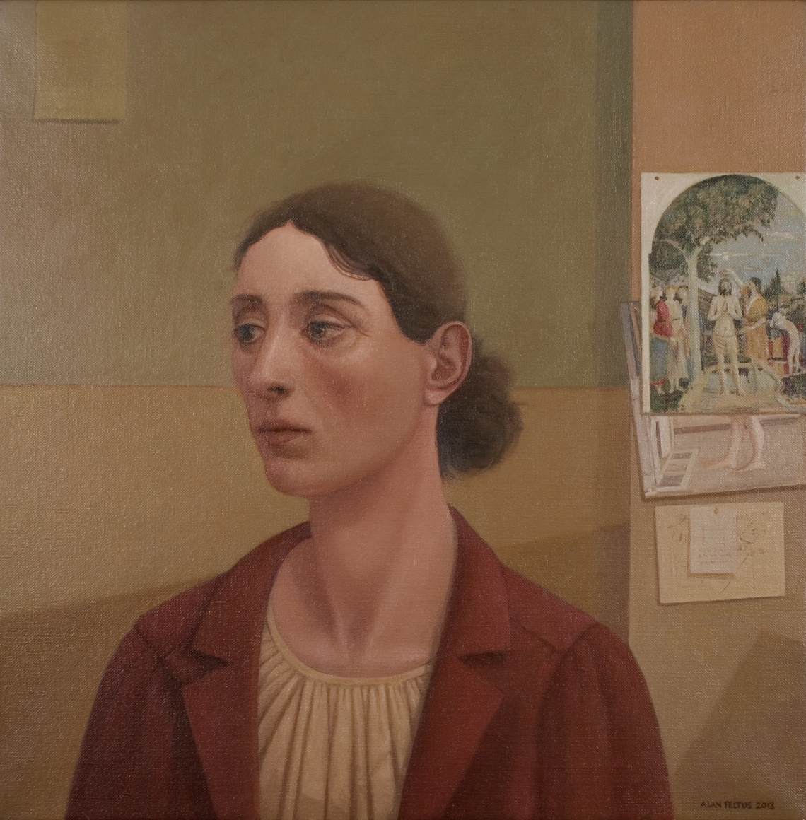 alan feltus, Giovanna Battista, 2013, oil on linen, 19 3/4 x 19 3/4 inches