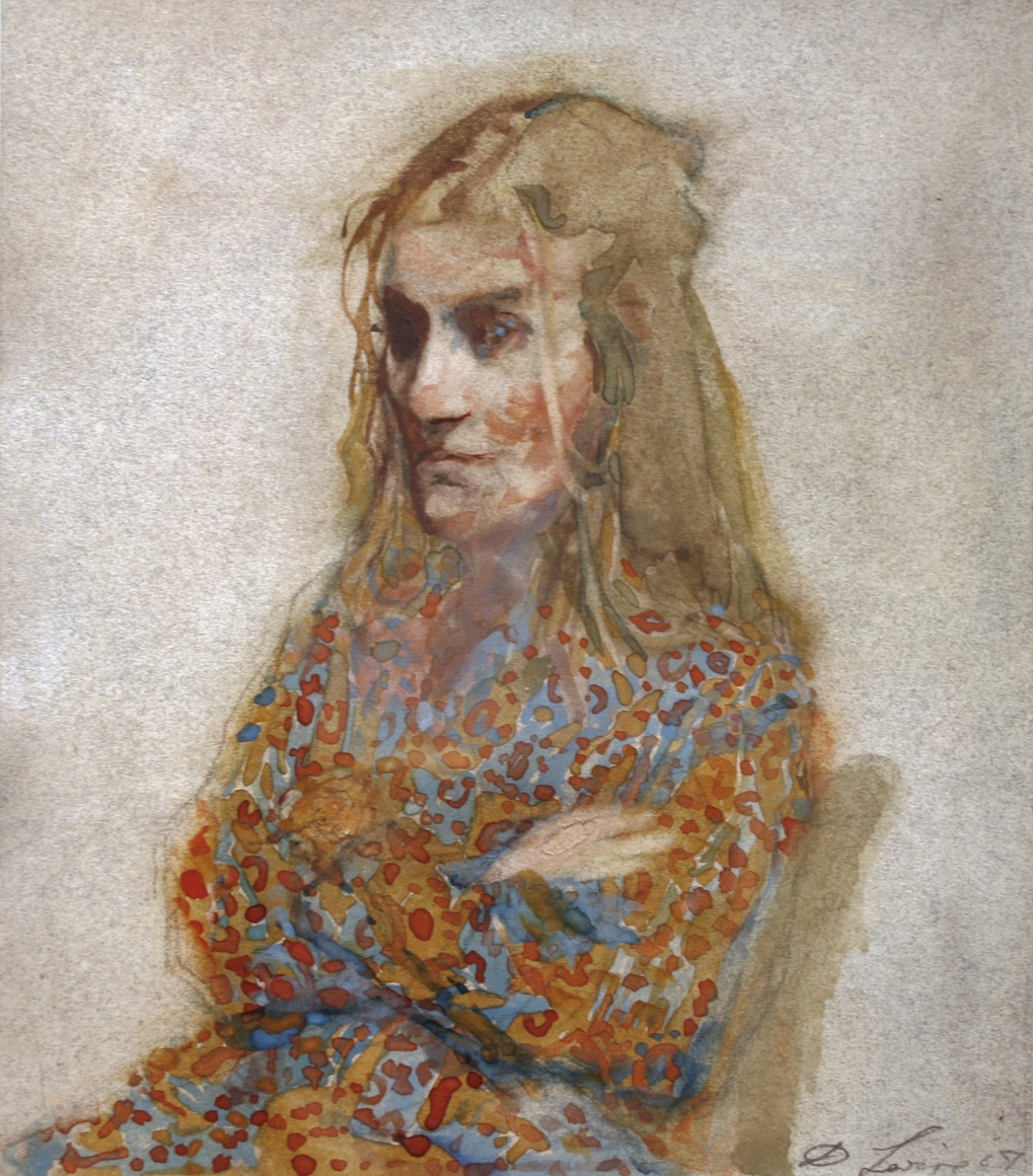 David Levine, Pretty, 2007, watercolor on paper, 9 x 7 3/4 inches