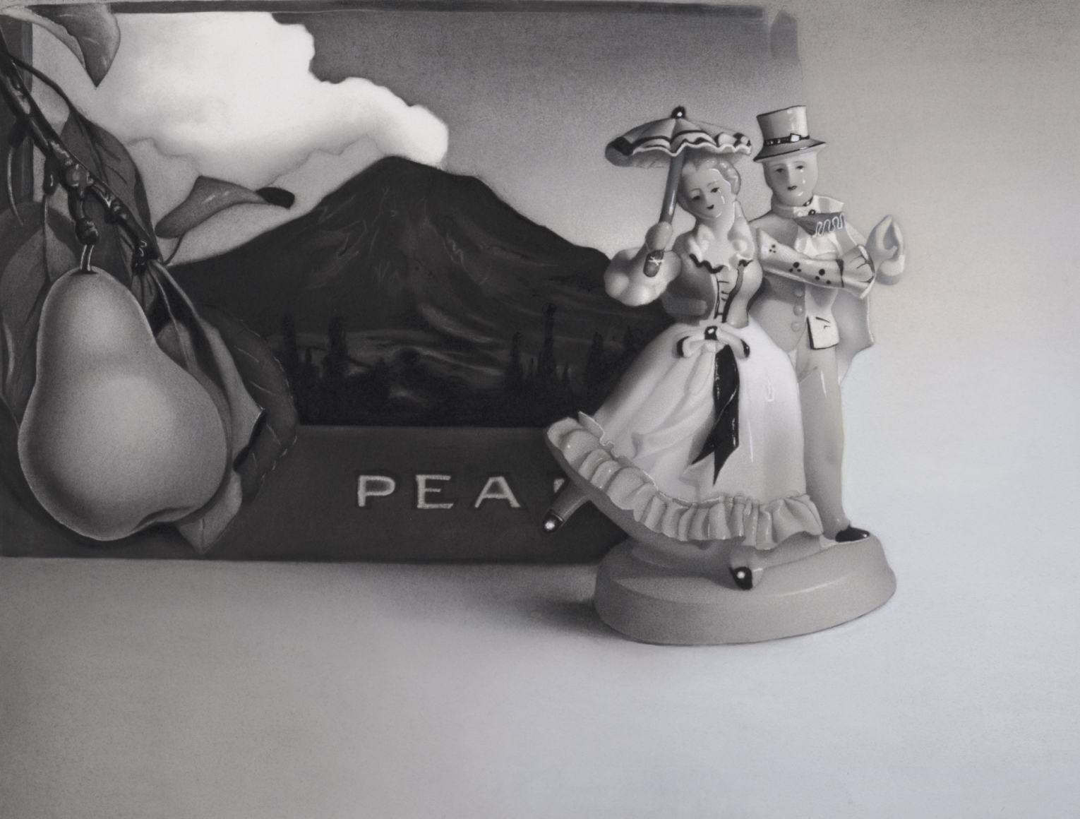 susan hauptman, Still Life (Pear), 2012, charcoal on paper, 32 x 26 inches