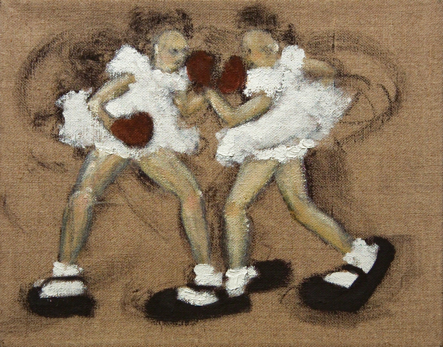 Kim Dingle, Girls on Linen Study #8 (SOLD), 1992, oil on linen, 8 x 10 inches