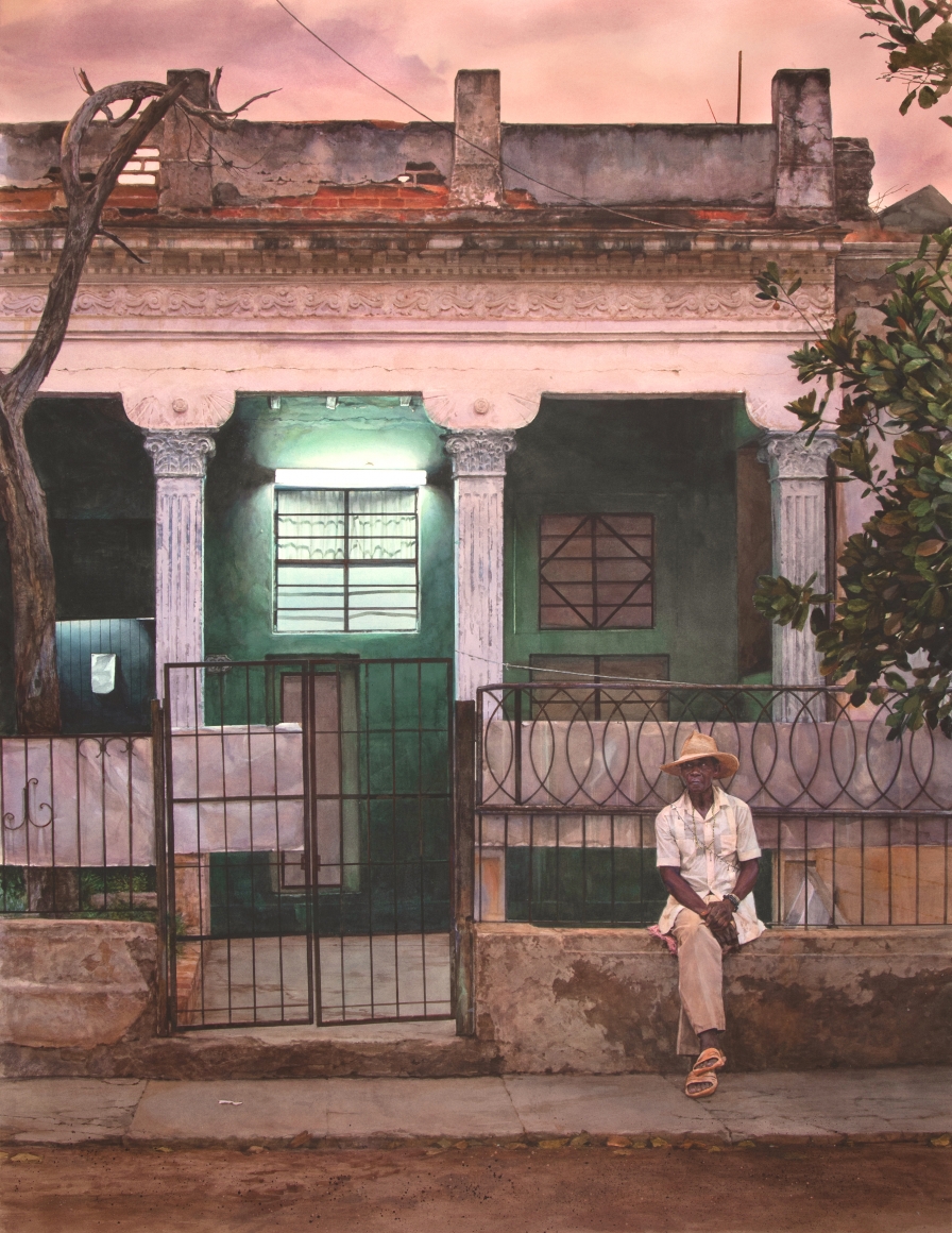 Rance Jones, Gecko, 2019, watercolor on paper, 38 x 30 inches