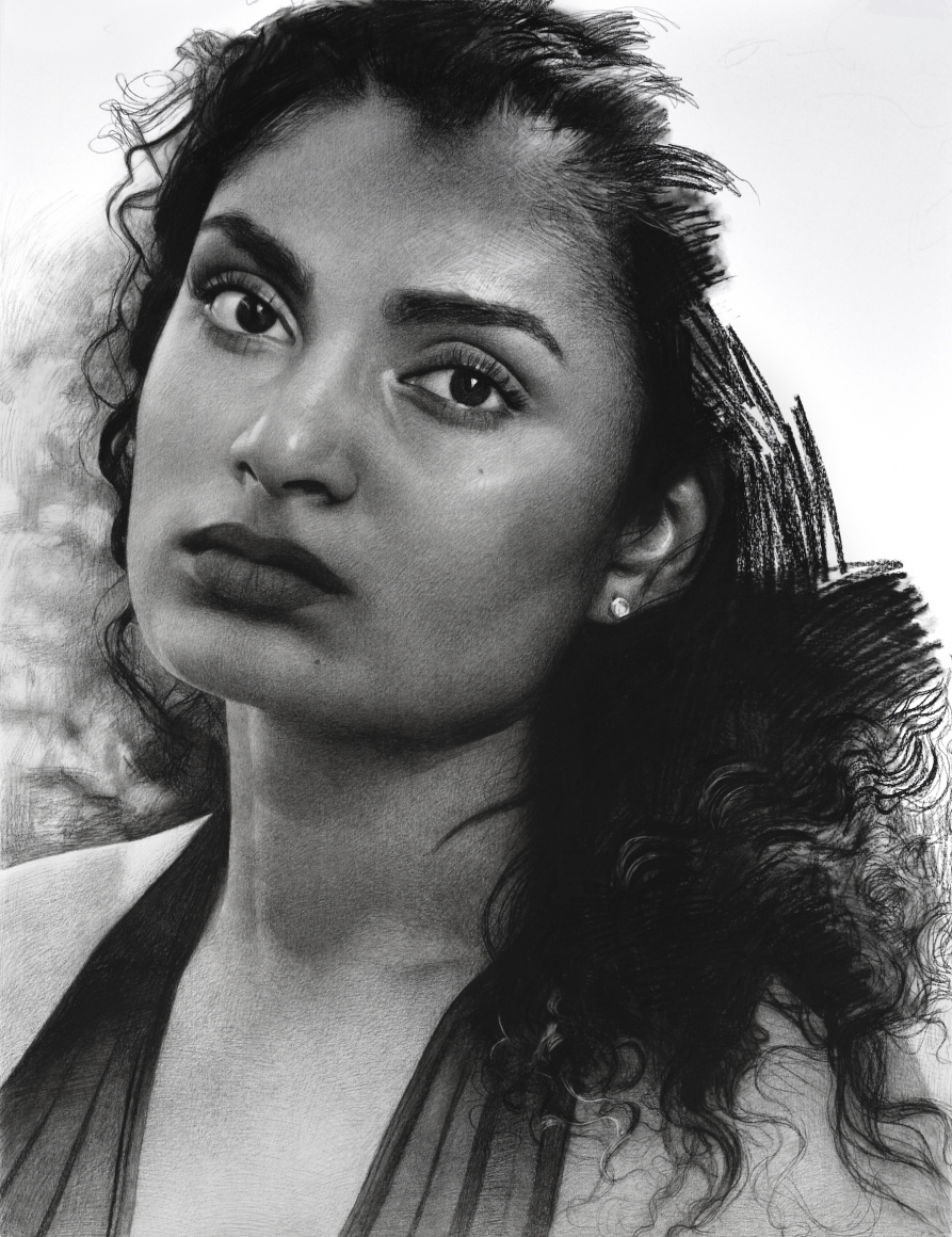 clio newton, Rishora II, 2018, compressed charcoal on paper, 52 3/8 x 40 inches