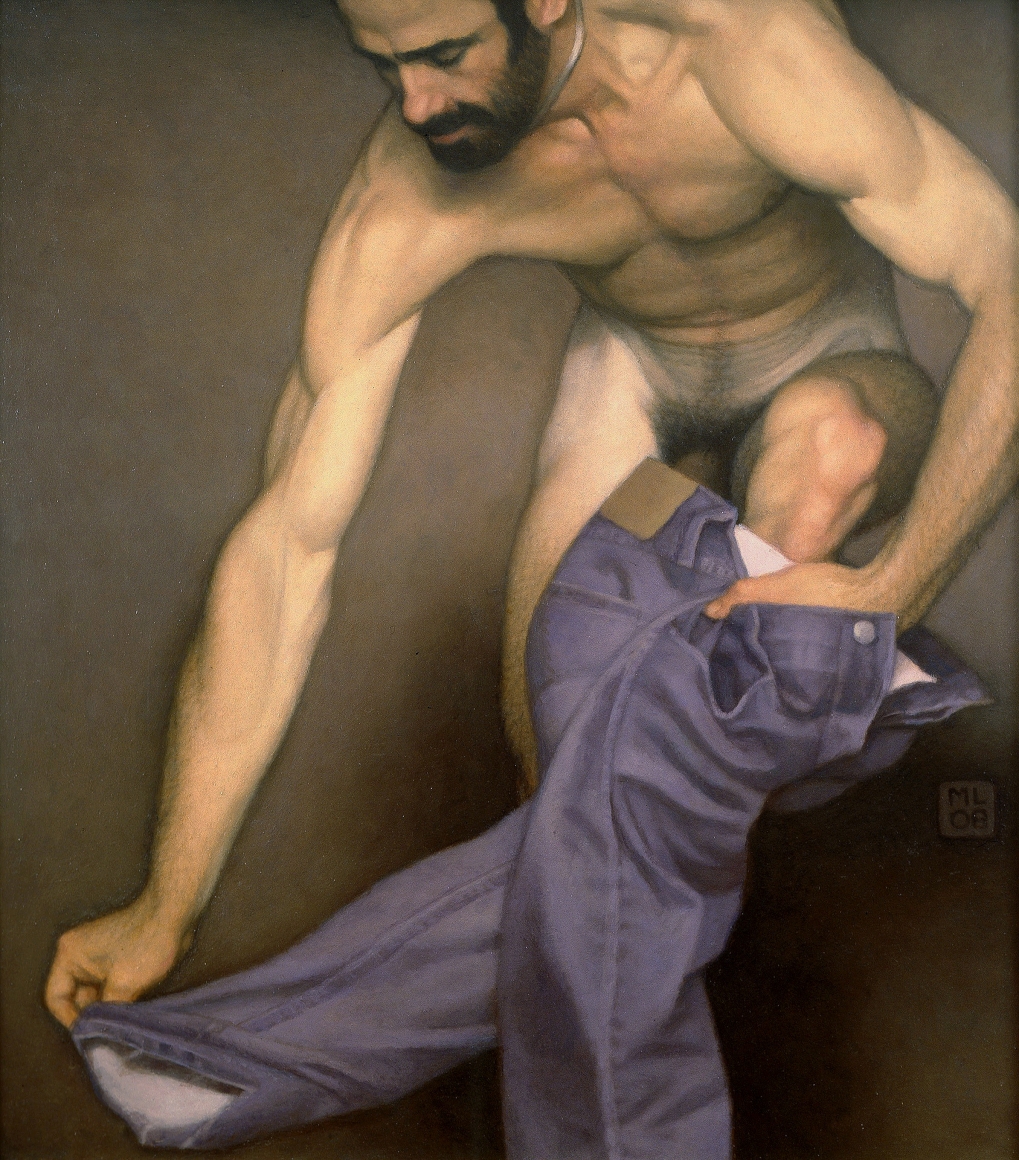 Michael Leonard, Climbing Out, 2008, alkyd-oil on masonite, 24 x 22 inches