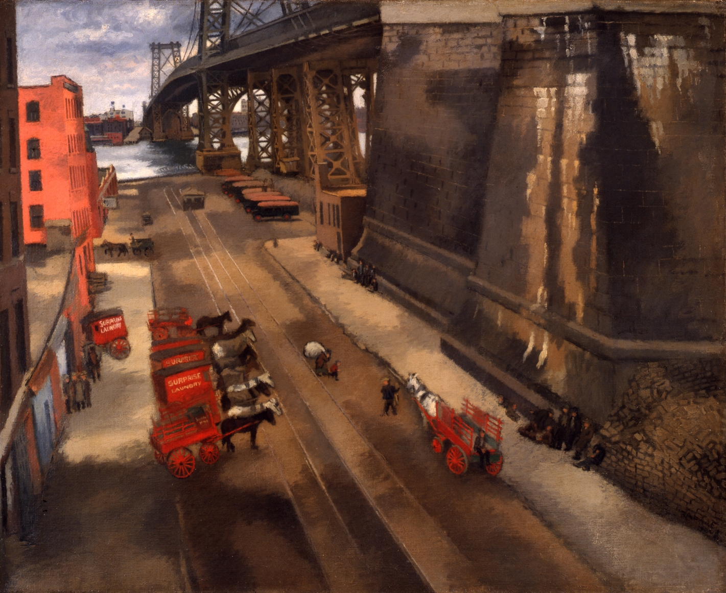 Raphael Soyer, Under the Bridge, c. 1932, oil on canvas, 26 1/4 x 32 1/8 inches