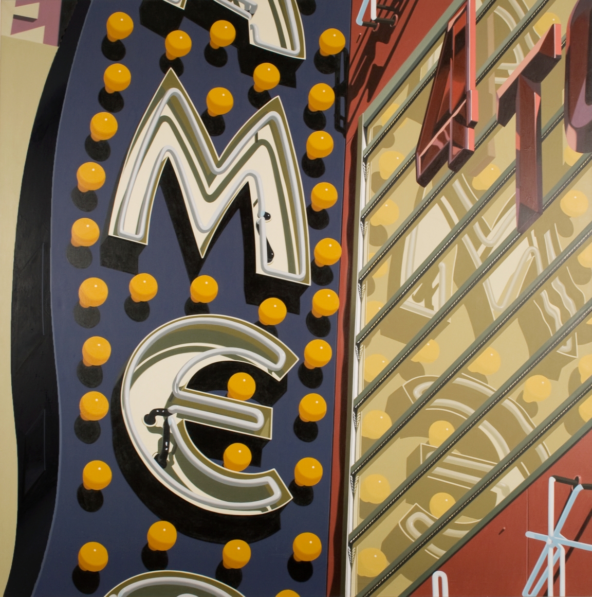robert cottingham, ME, 1972, oil on canvas, 78 x 78 inches