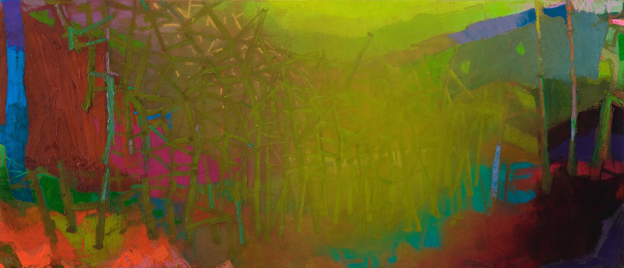 brian rutenberg, Horizons Crystal Air, 2011, oil on linen, 26 x 60 inches
