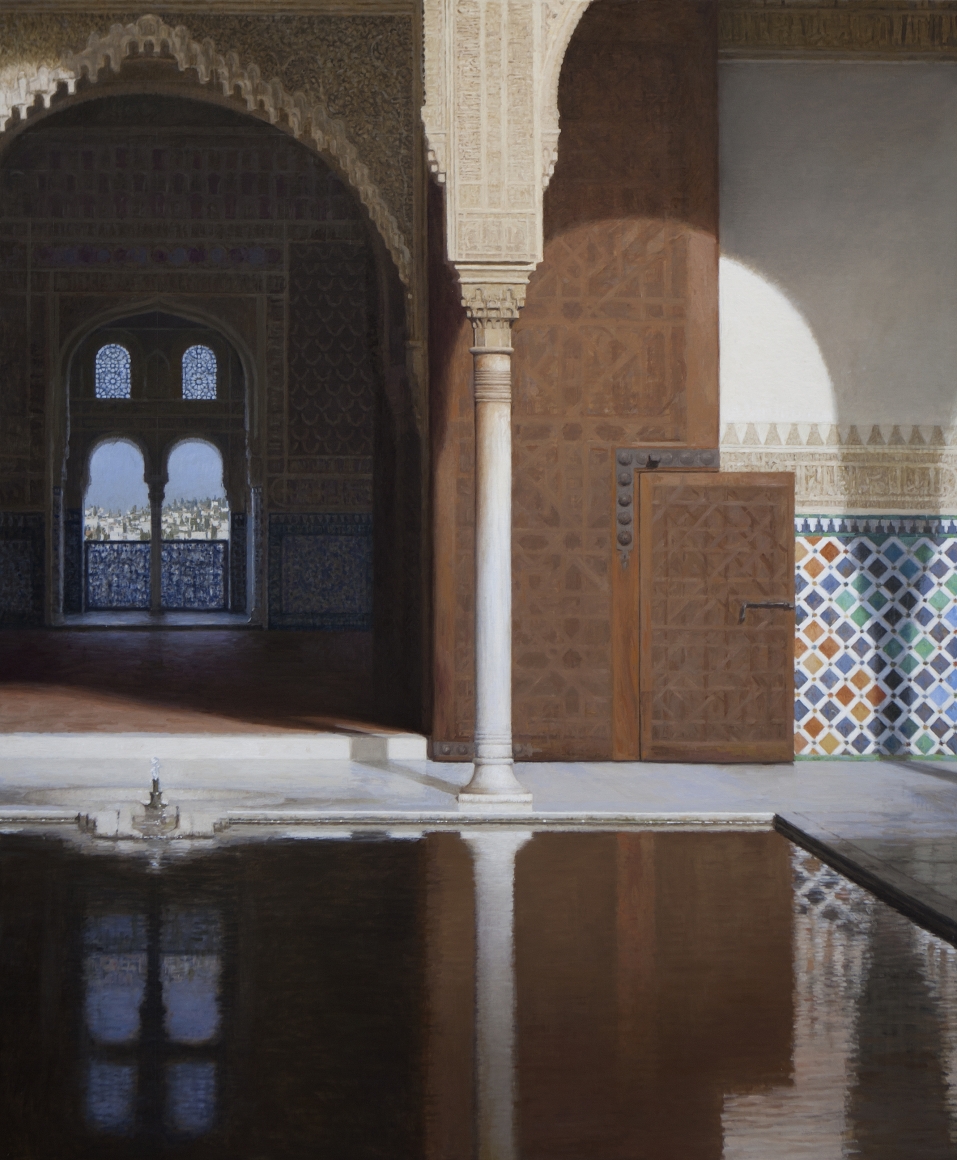 Guillermo Muñoz Vera, The Doorway to the Throne Room (SOLD), 2013-14, oil on canvas mounted on panel, 78 3/4 x 72 inches