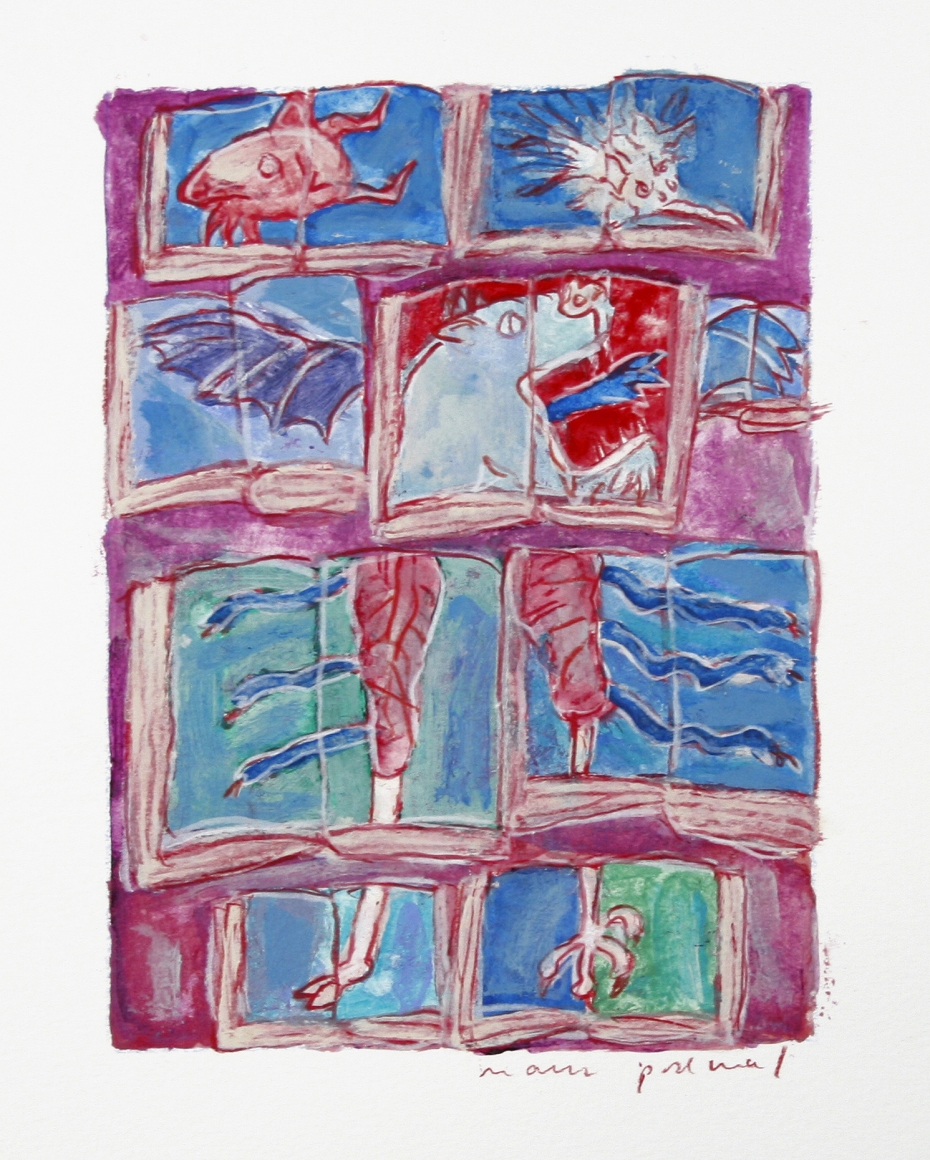 Mark Podwal, Demons, 2006, acrylic, gouache and colored pencil on paper, 7 1/2 x 5 1/2 inches
