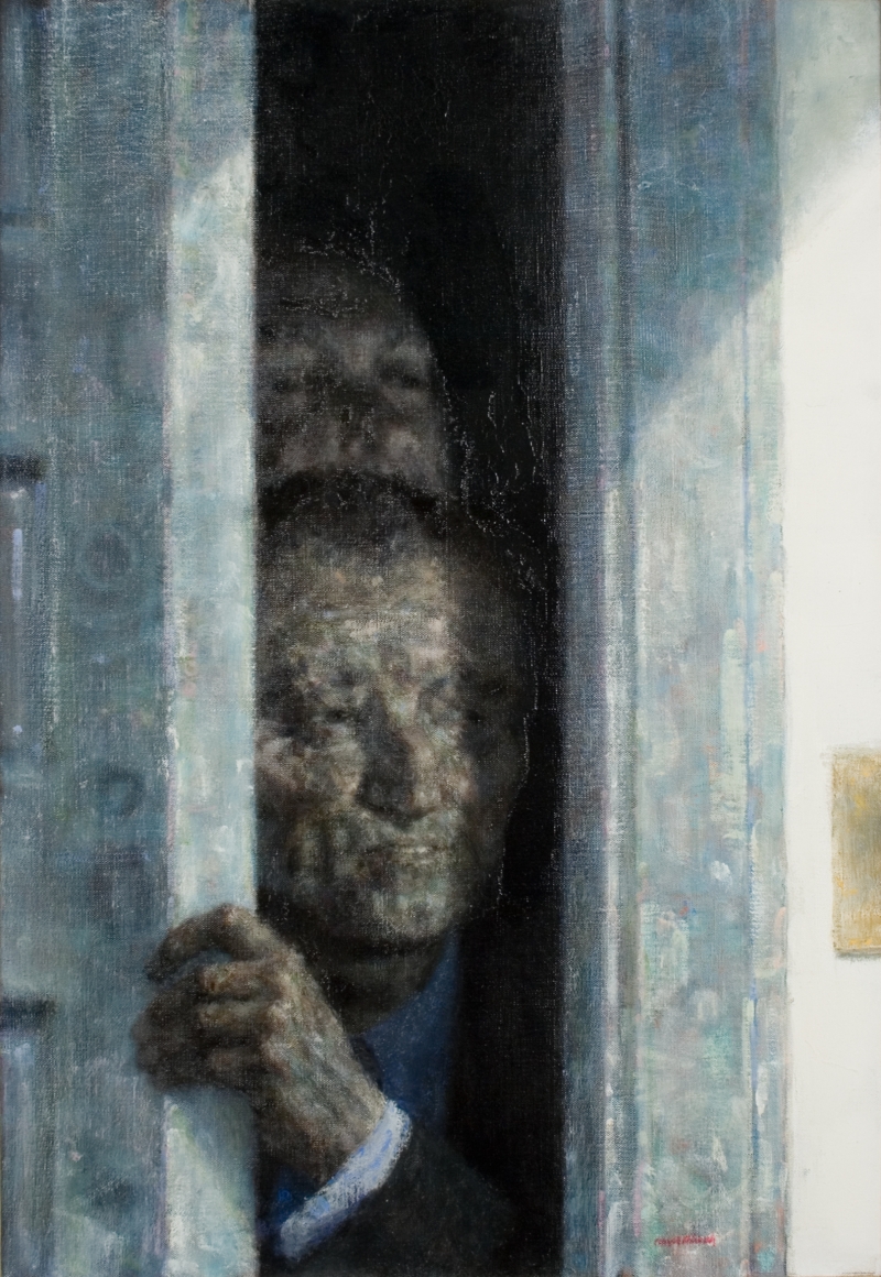 Joseph Hirsch, Visit, 1964, oil on canvas, 21 3/4 x 15 inches