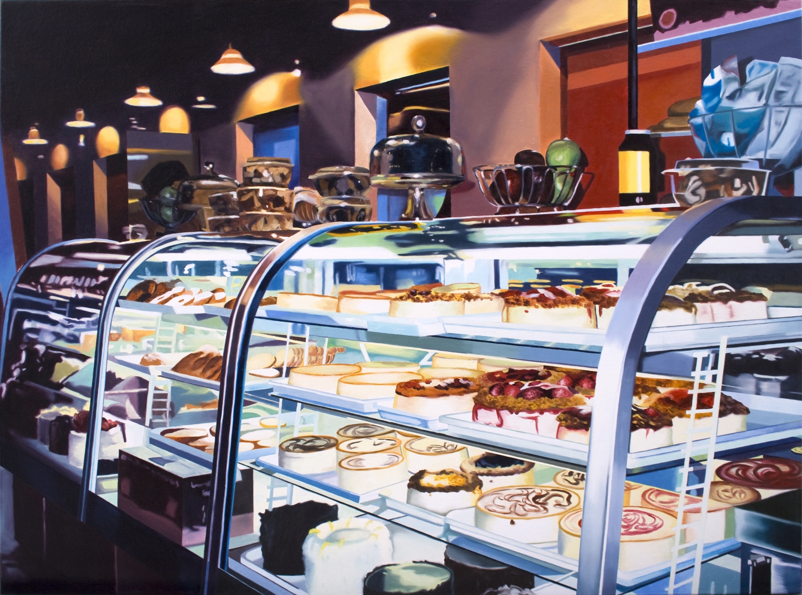 megan rye, Grand Central Station Food Court 4, 2012, oil on canvas, 30 x 42 inches