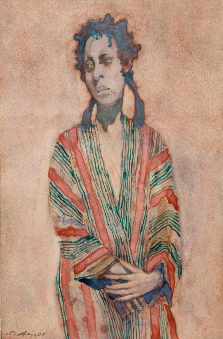 David Levine Inside Thought, 2002-03, watercolor on paper, 13 3/8 x 8 7/8 inches
