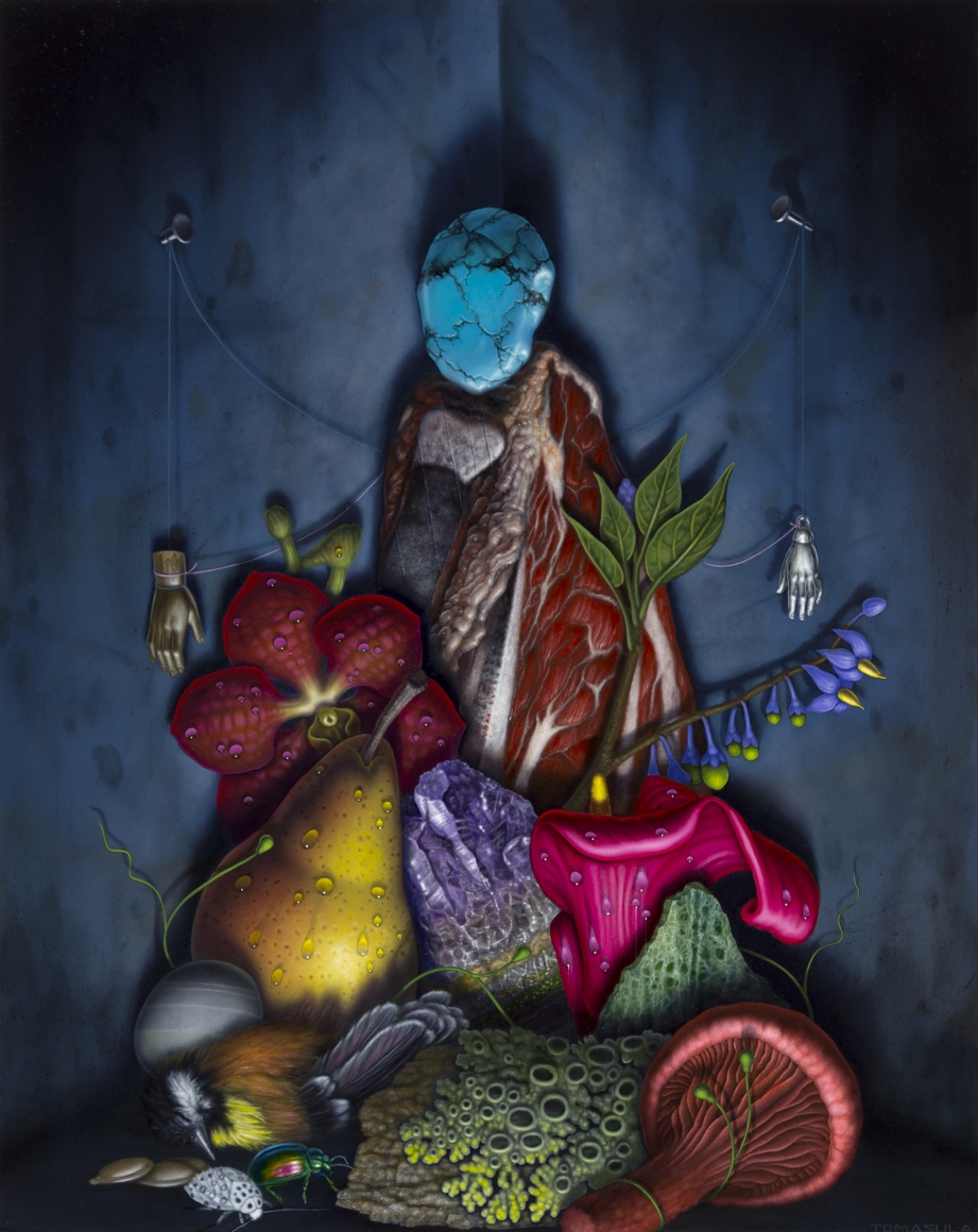 maria tomasula, Echo (SOLD), 2016-18, oil on panel, 20 x 16 inches