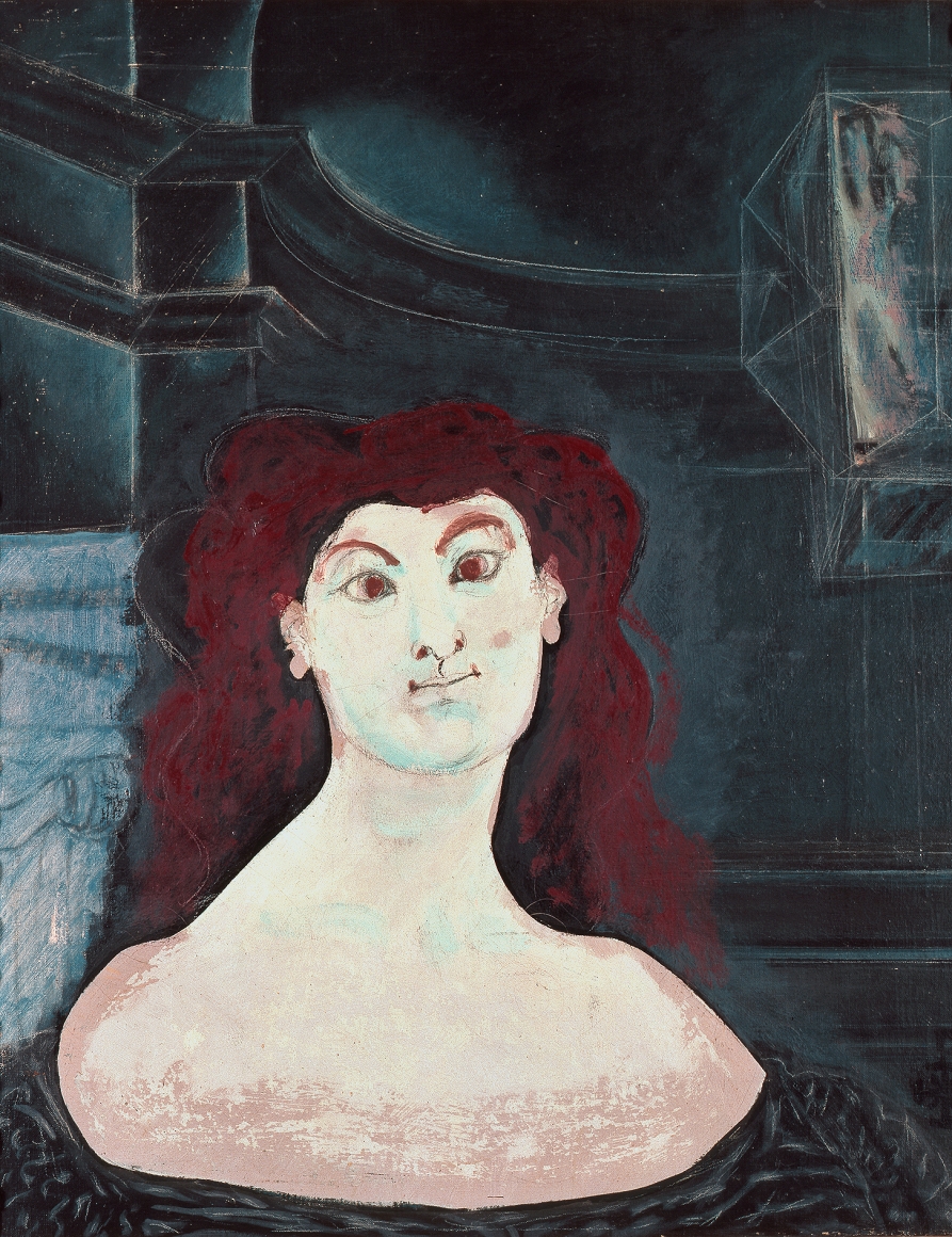 john graham, Angel in Dodecahedron, 1959, oil on canvas, 30 x 24 inches