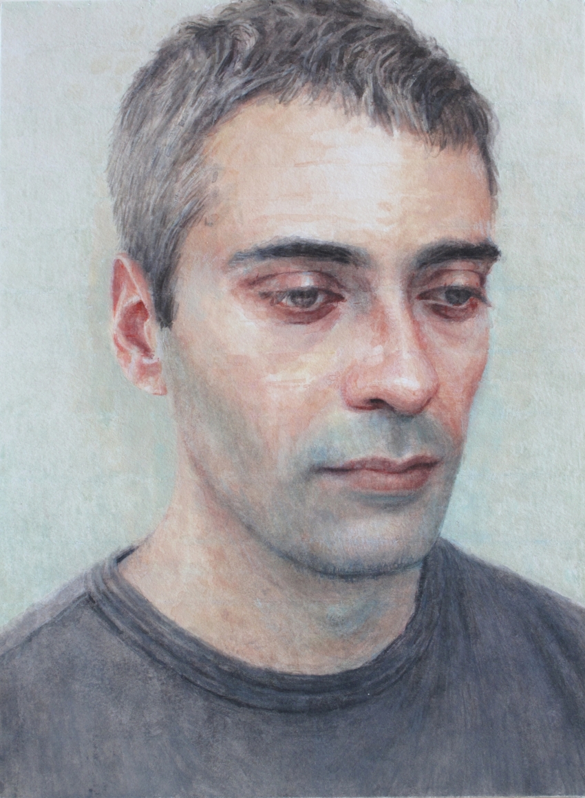Robert Bauer, Joan, 2016, watercolor on paper, 7 1/4 x 5 3/8 inches