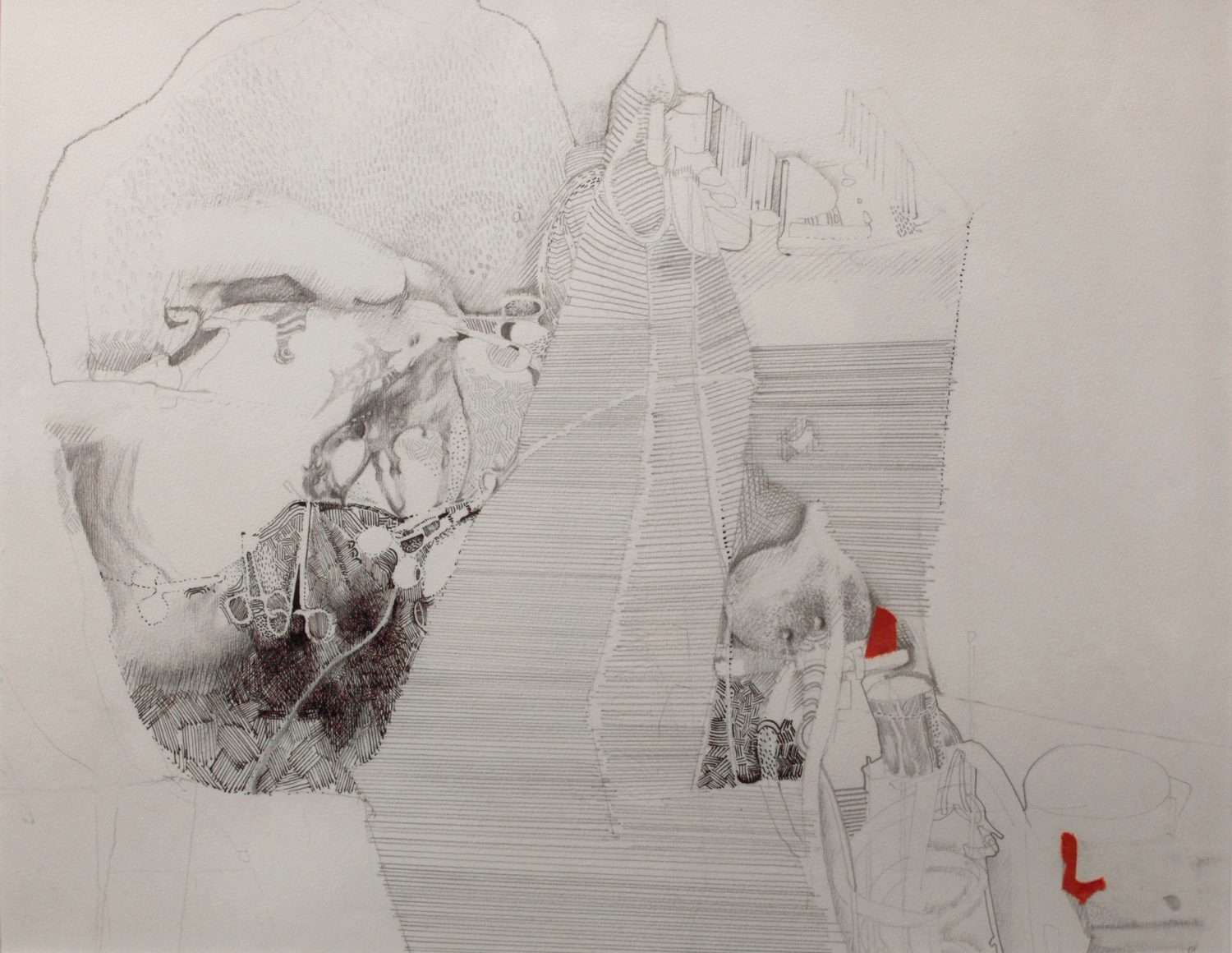 Jules Kirschenbaum, Operation, 1971, ink & pencil on paper, 11 1/2 x 15 1/4 inches