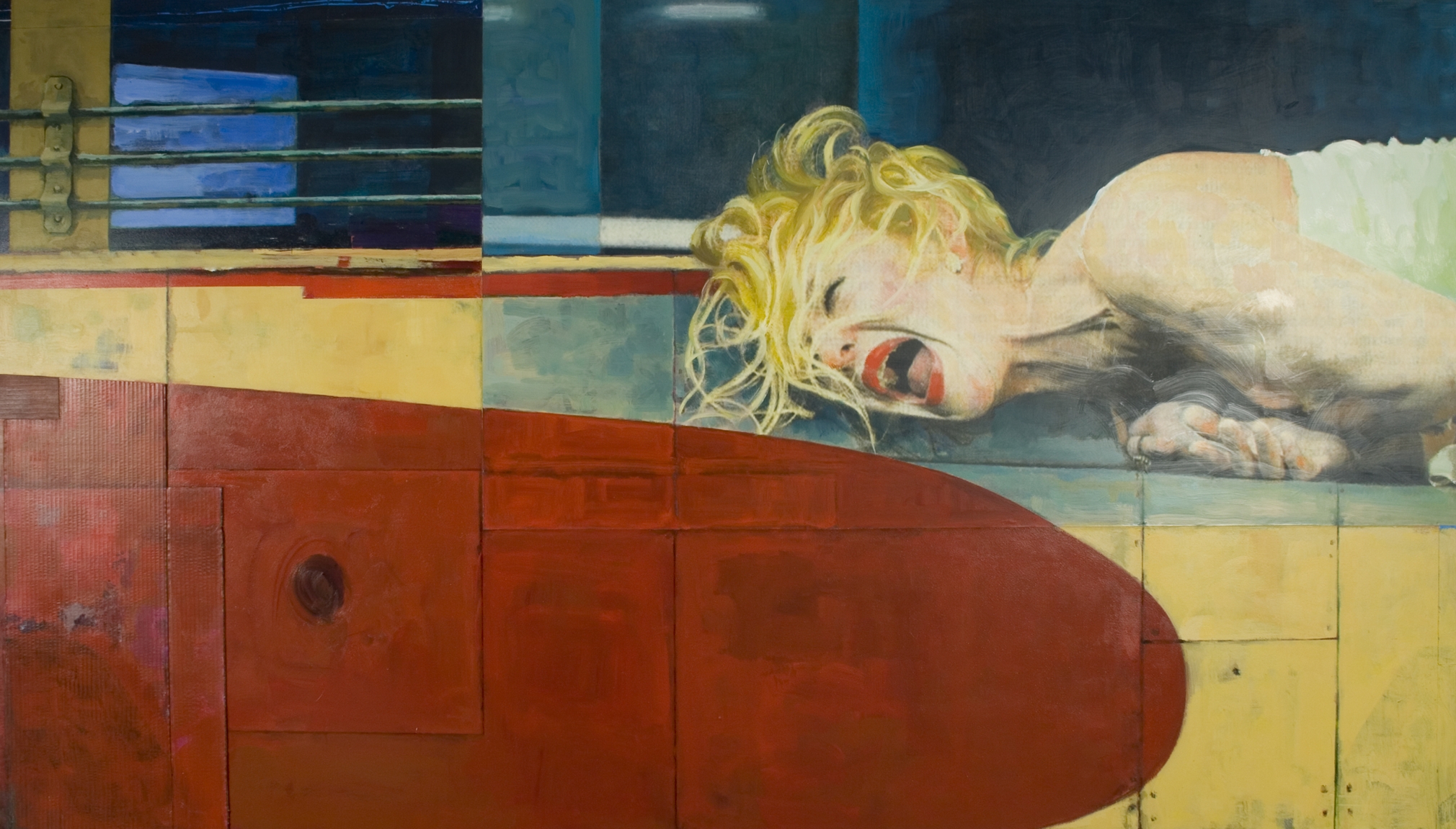 xenia hausner, Out of Breath I, 2005, mixed media, 57 x 102 3/8 inches