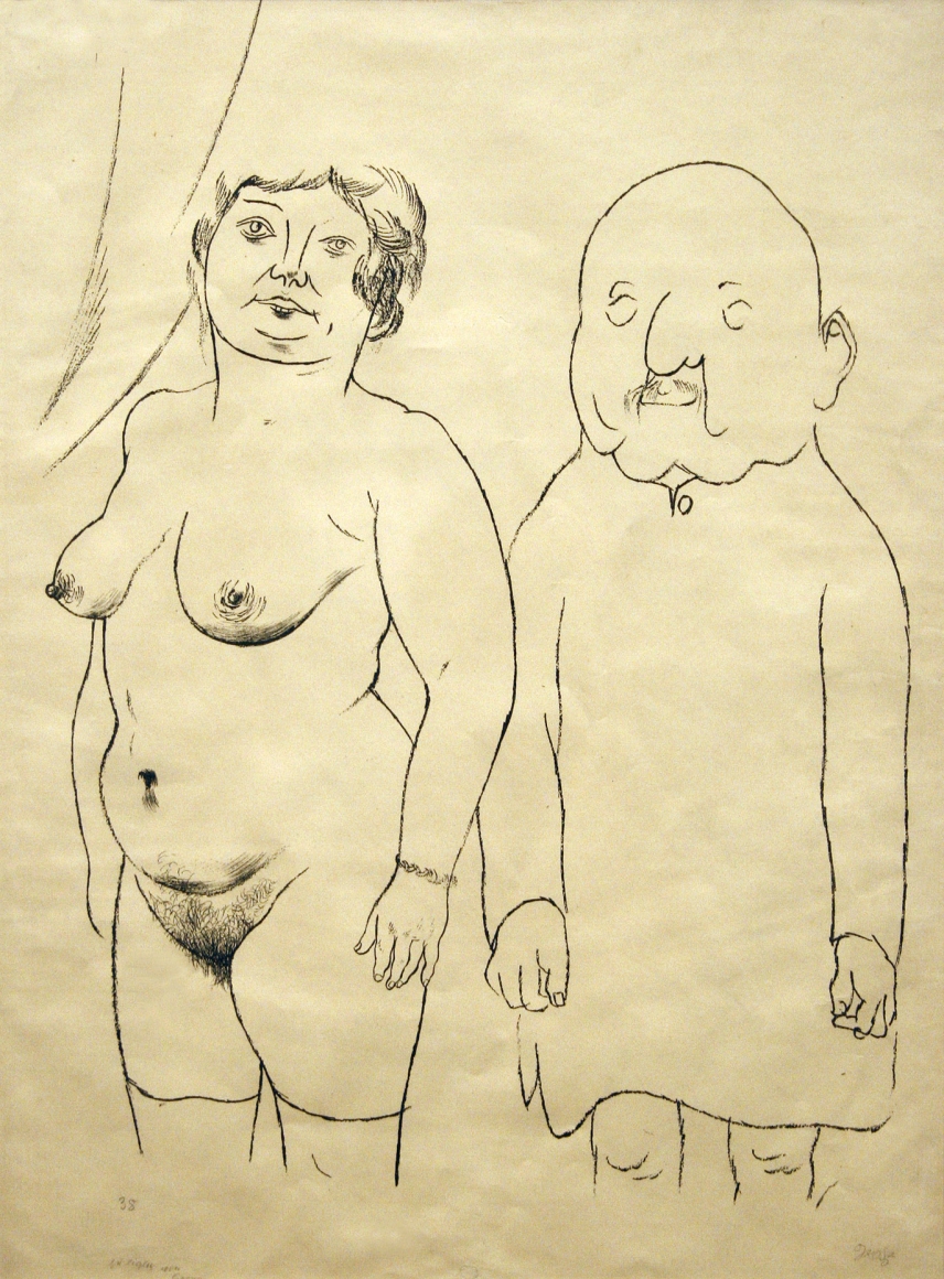 George Grosz, Untitled (married couple), 1920, lithograph, 19 1/2 x 14 1/2 inches