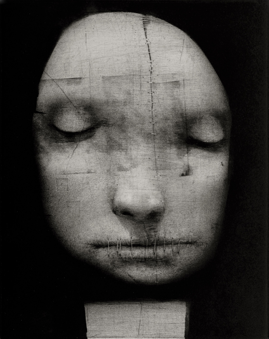 Alan Magee, Silence, 1995, monotype with watercolor and black pencil, 14 x 11 inches