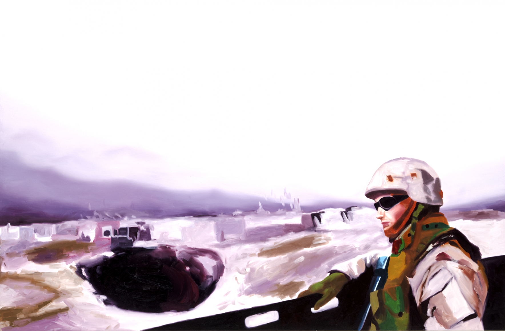 megan rye, Witness, 2011, oil on canvas, 46 x 70 inches