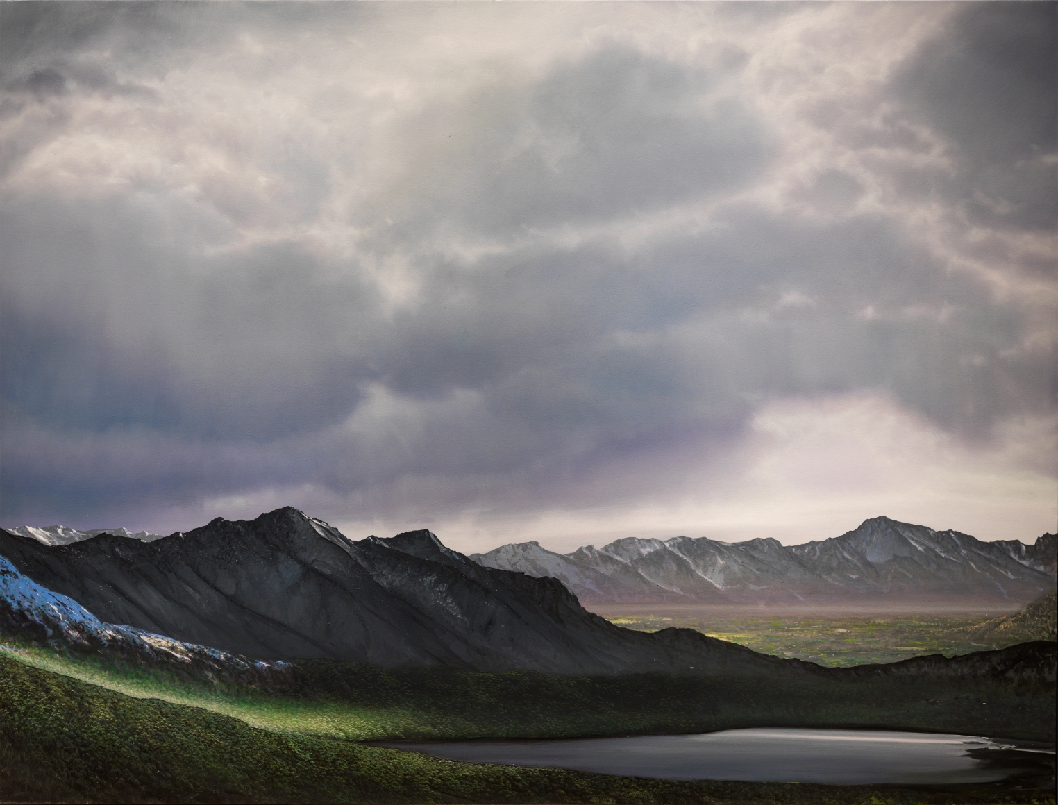 tula telfair, The Past is Pressed Up Against the Present (SOLD), 2014, oil on canvas, 72 x 96 inches