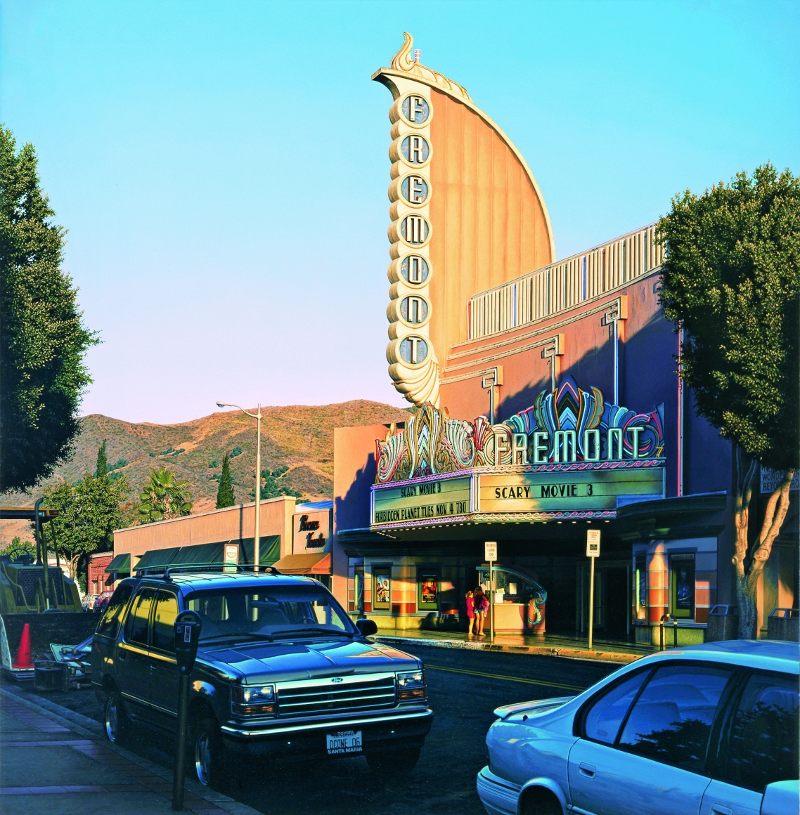 davis cone, Fremont with Two Girls, 2006, acrylic on canvas, 45 1/8 x 46 1/2 inches