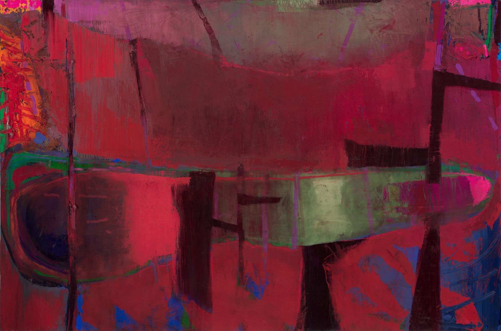 Brian Rutenberg, Rain and More Rain, 2019, oil on linen, 36 x 55 inches