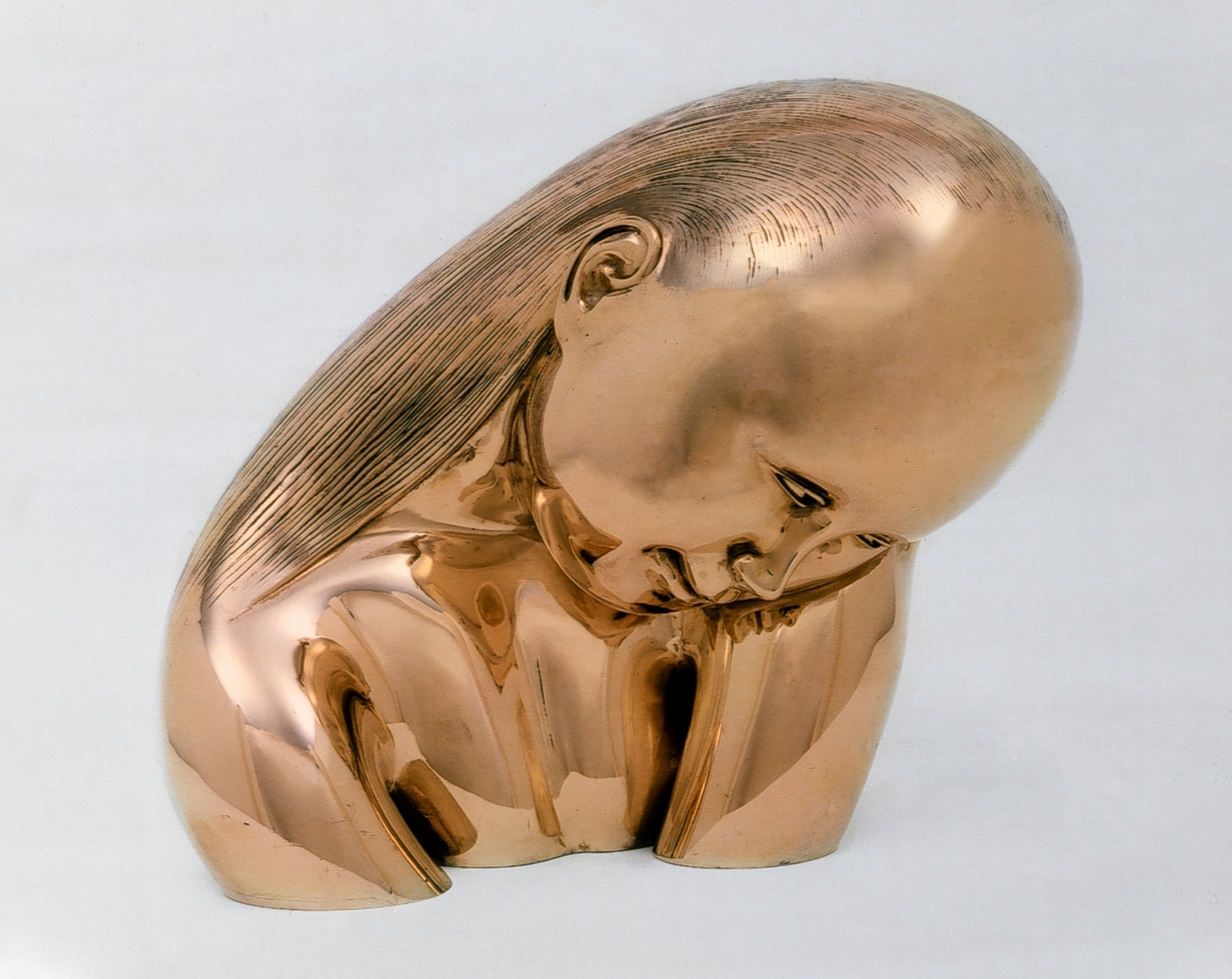 Hugo Robus, Shy (Adolescent Girl), c.1951, polished bronze, 11 x 13 x 9 inches, Edition of 2