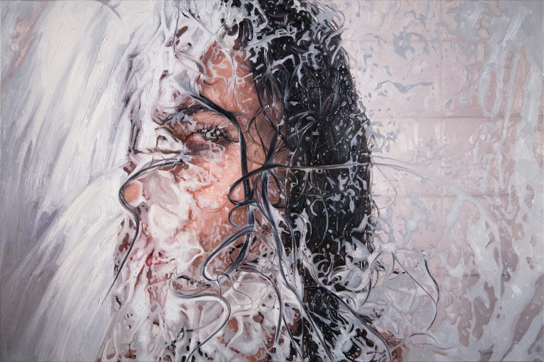Alyssa Monks, Grit, 2017, oil on linen, 32 x 48 inches