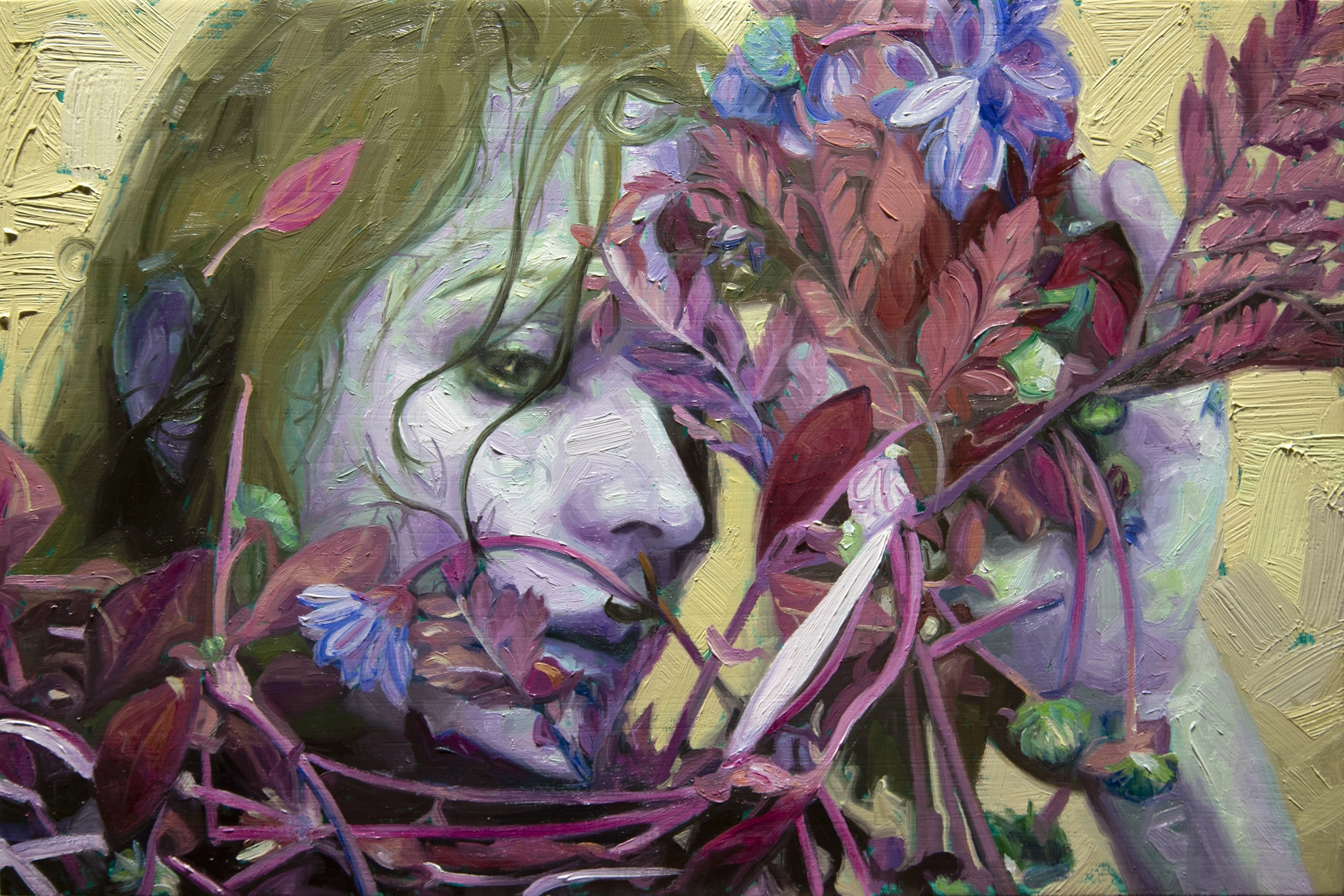 Burnout, 2020, oil on panel, 12 x 18 inches
