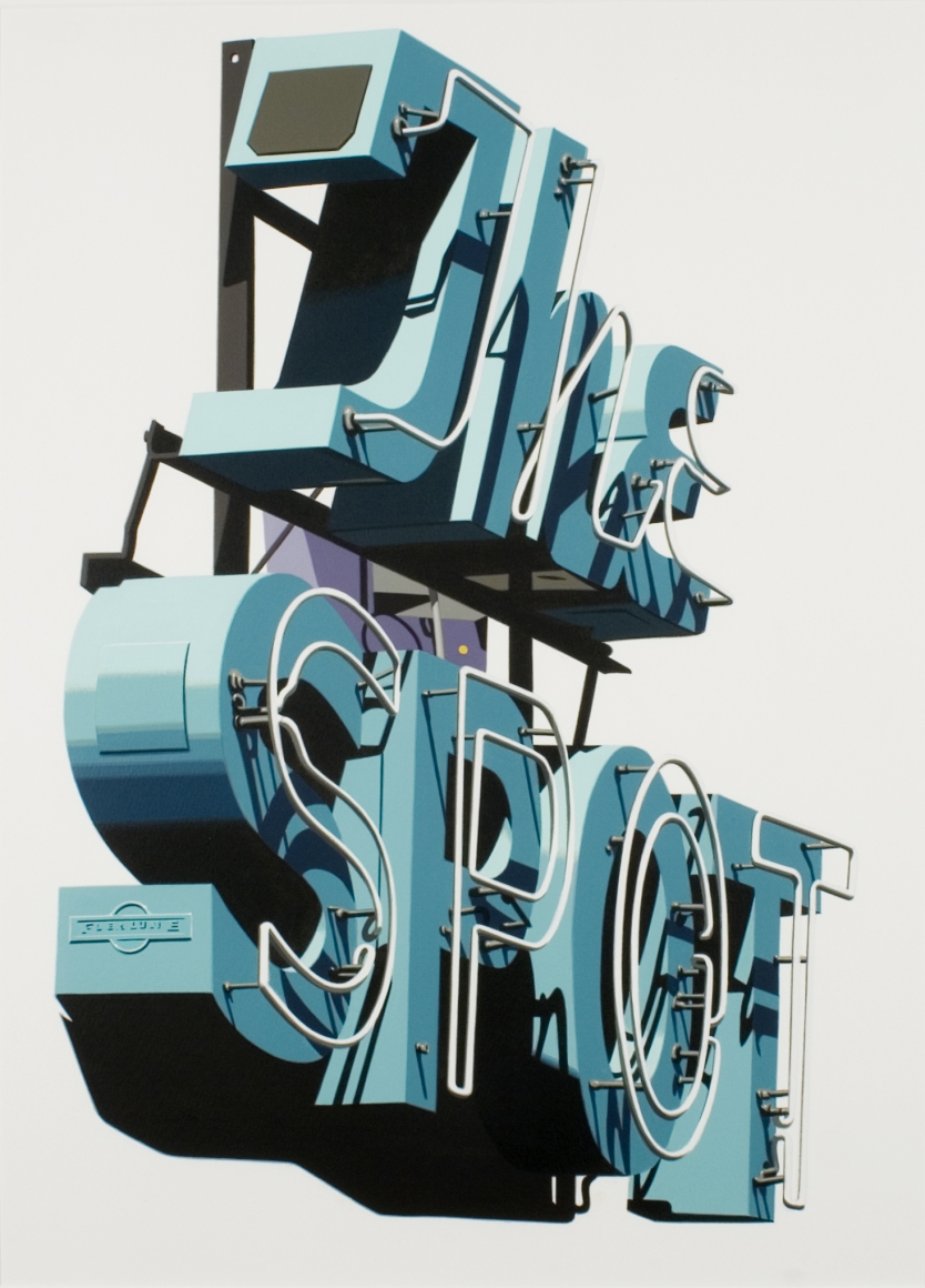 robert cottingham, The Spot, 1978, acrylic on paper, 25 x 18 inches