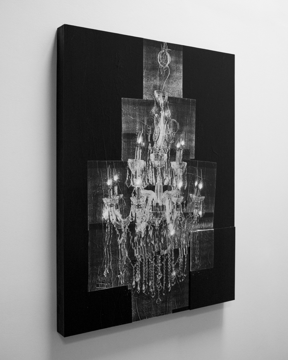 Jesse Draxler "Shifted I" 2020 - 36 x 48 inches - mixed media, collage, acrylic