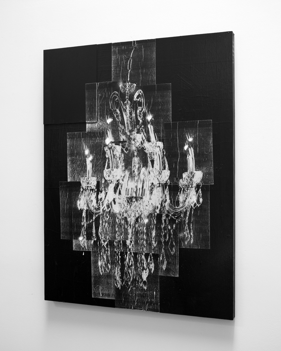 Jesse Draxler "Shifted II" 2020 - 36 x 48 inches - mixed media, collage, acrylic