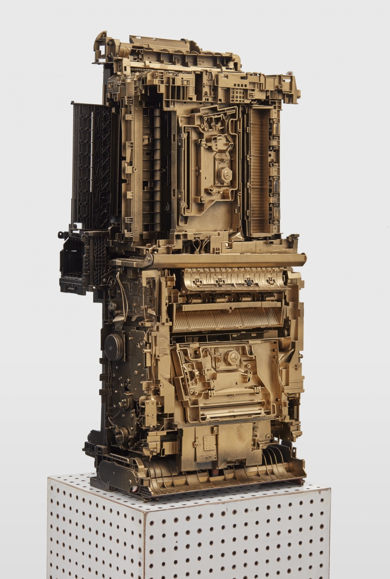 Phil Wagner - Untitled, 2019 ( side view) mixed media sculpture 34 x 16 x 16 inches 86.36 x 40.64 x 40.64 cm PW003