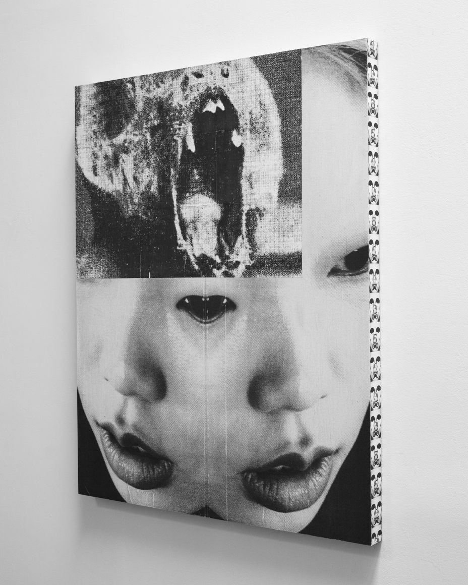 Jesse Draxler "The Gaping Mouth Of The Abyss Yawning Within" 2020 - 36 x 44 inches - mixed media, collage, acrylic