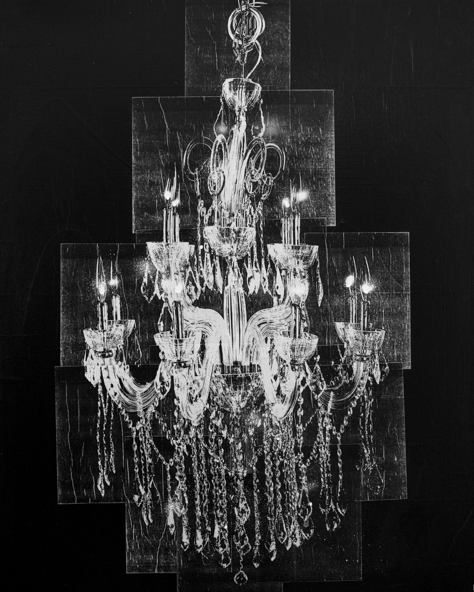 Jesse Draxler "Shifted II" 2020 - 36 x 48 inches - mixed media, collage, acrylic