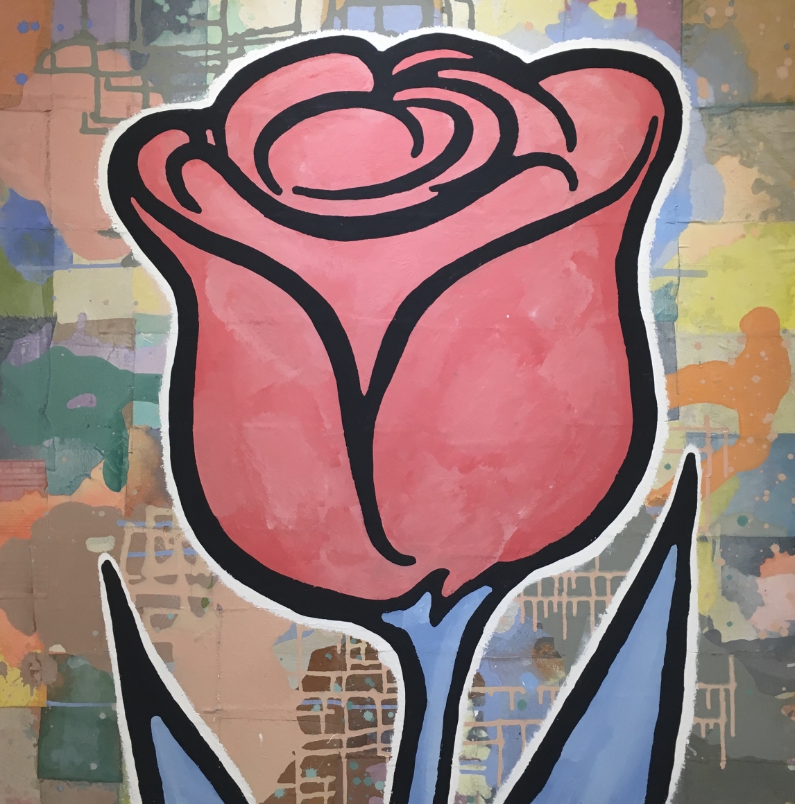 Donald Baechler, Red Tulip, 2015, Acrylic and fabric collage on canvas, Flower, Unique Art