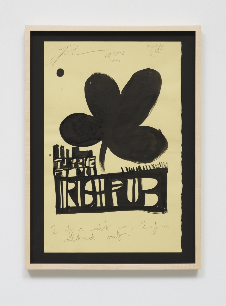 BRINTZ GALLERY, IRVIN PASCAL, 2 of us walk in, 2 of us walked out (NY 2018, PH15), 2018, Sumi ink on paper, 19 1/2 x 13 inches, Unique Art