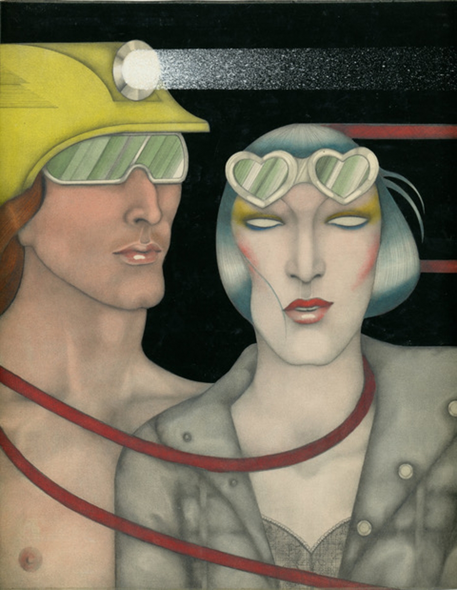 Drawing of couple by Mel Odom
