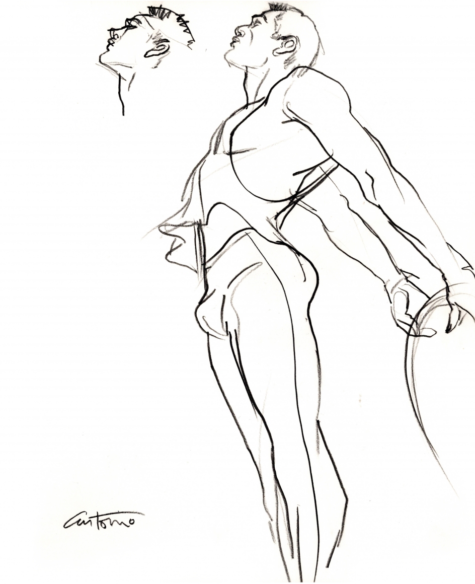 Sketch of male dancer by Antonio Lopez