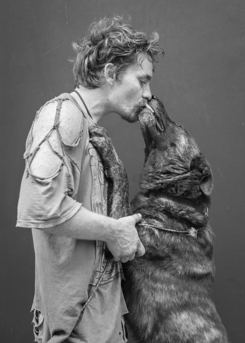 Man and dog by Michael Joseph